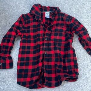 Boys 3T Red and Black Flannel Shirt